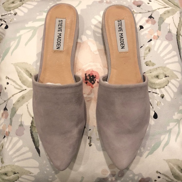 Steve Madden TRACE, Grey Suede Mules - Picture 1 of 3